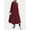 Wine Red, variant on ZANZEA Women Hoodies O-Neck Plain VIntage Baggy Maxi Dress