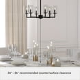 thumbnail image 5 of Hunter - Kerrison 6-light Natural Black Iron, Large Chandelier, Dimmable, Candle Shaped, for Bedrooms, Dining, Living Rooms - 19534, 5 of 7