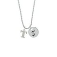 thumbnail image 2 of Delight Jewelry Silvertone Large Initial - T - Silvertone Script Initial Disc - T - Charm Necklace, 20"+3", 2 of 4