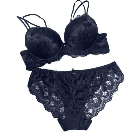 

YXGla Women Sexy Soft Lace Push Up Bra Underwear Panties Briefs Set for Club