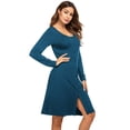 thumbnail image 2 of Ekouaer Button Down Nightgown for Women Long Sleeve Sleepwear V Neck Nightshirt Boyfriend Pajama Dress Sleep Dress, 2 of 6
