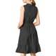 thumbnail image 3 of Vestido midi sin mangas de algodón sólido con cinturón y dobladillo con volantes INSPIRE CHIC para mujer en negro, 3 of 6