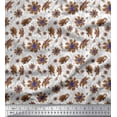 thumbnail image 1 of Soimoi Poly Georgette Fabric Leaves & Cosmos Floral Print Fabric by the Yard 42 Inch Wide, 1 of 3