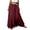 Wine, variant on Bbyeadc Maxi Skirts for Women Cotton Linen Elastic Waist Pleated Skirts High Waisted Swing Solid Color Casual Vacation Outfits with Belt,Blue (S)