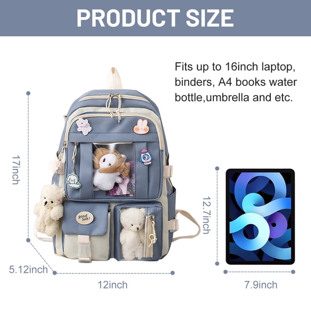 Blue Women 4 Kit Backpack Set with Teddy Bear Firm Price $35 Classic Fashion Backpacks with Teddy Bear Charm – Gifts Are Blue main image 3