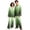 Green, variant on Unisex Ombre Gradient Milk Silk Brushed Polyester Pajama Set, Notch Collar Loose Long Sleeve Couple Sleep Loungewear(Royal BlueL)