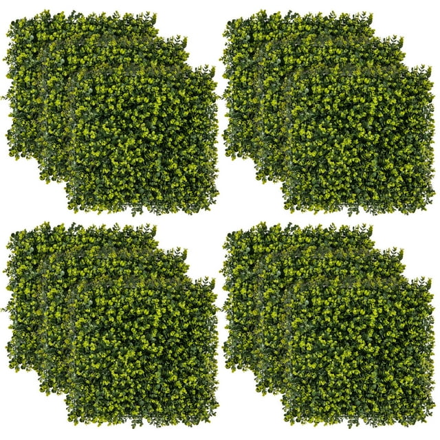 Costway 12 Pcs Panneaux de Haie Artificielle 20 Pouces x 20 Pouces en Bois de Buis avec surface Ondulée Réaliste