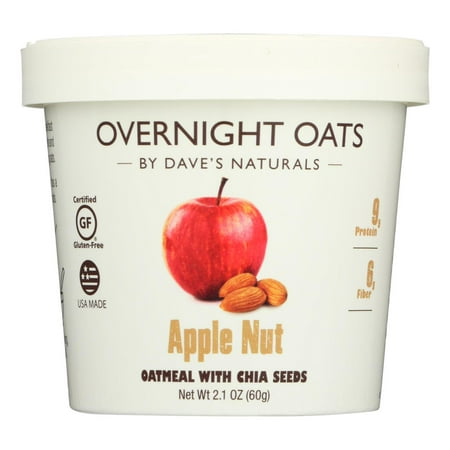 Dave's Gourmet Overnight Oats, Apple Nut, 2.1 Oz, Pack of 8