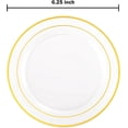 thumbnail image 2 of 100 Pieces Clear Gold Plastic Plates Disposable - 6.25 Inch Clear Plastic Dessert Plates with Gold Trim for Party&Wedding, 2 of 9