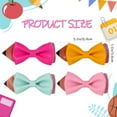 thumbnail image 3 of 4PCS Back to School Bow Hair Clips Cute Pencil Hair Accessories Yellow Pink Blue Red Hairpins Soft Leather Alligator Hair Barrettes for First Day of School Opens Season Girls Students Party Decor, 3 of 7