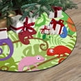 thumbnail image 3 of FMSHPON Funny Chameleons Xmas Christmas Tree Skirt Stand Mat for Holiday Party Decoration Indoor Outdoor 48 inches, 3 of 3