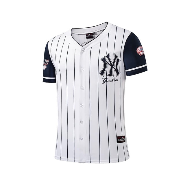 Jersey New York Yankees FexPro México MLB Talla G Manga Corta con Botones Blanca