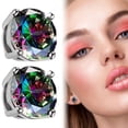 thumbnail image 1 of Boucles d'Oreilles Rondes Colorées pour Femmes Délicates Scintillantes pour Mariage pour Cadeau, 1 of 1