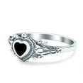 thumbnail image 3 of Solitaire Heart Promise Ring Oxidized Black Onyx 925 Sterling Silver Size 9, 3 of 6