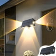 thumbnail image 1 of Lámpara de pared solar para exteriores resistente al agua IP65 | Luz escalonada decorativa de jardín de patio blanco cálido | Alimentado por energía solar, ahorro de energía | Fácil de instalar, sin, 1 of 5