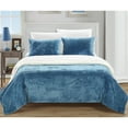 thumbnail image 2 of Chic Home Blue Microsuede Plush Bed Blankets, Twin-XL, (2 Pieces), 2 of 6