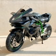 thumbnail image 2 of 1:12 Kawasaki Ninja H2R Motorcycle DieCast Model, Suspension and Free Roller, Toy Car, Motorcycle Collection, Play Vehicle Gift Black, 2 of 6