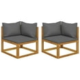 thumbnail image 1 of vidaXL Causeuses d'Angle Sectionnelles 2 Pcs avec Coussins Gris Foncé, 1 of 5