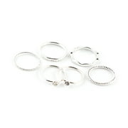 Claire's Women's Silver Textured Rings, Assorted Set, Size 8, 6 Pack, 07064