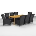 thumbnail image 1 of vidaXL 9 Piece Garden Dining Set Dark Grey, 1 of 12