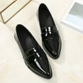 thumbnail image 3 of Women's Loafers Leather Black Fashion Comfortable Flats Shoes, 3 of 6
