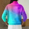 thumbnail image 5 of Dwralegc Womens Sweaters Cozy Multicolor Jumper Knit Blouses Long Sleeve Tops Cowl Neck Fashion Autumn and Winter Sweaters Turquoise M, 5 of 5