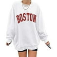 thumbnail image 2 of Fiaer,Sweatshirt for Women Crewneck Plus Size Long Sleeve Pullover Casual Loose Fit Trendy Letter Graphic Solid Tops White XL, 2 of 4
