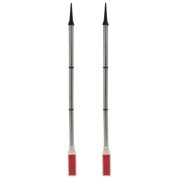 2PCS Solar Powered Driveway Markers Reflective Driveway Lights Landscape Driveway Reflectors on Poles for Driveway Parking Winter Snow Road Outdoor Yard