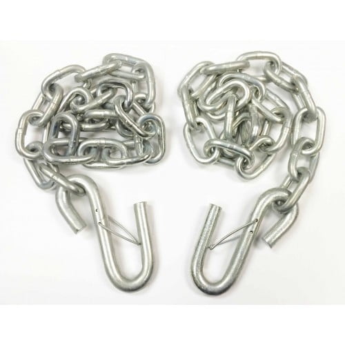 (2) 5/16" x 30" Grade 30 trailer safety chains w/S hook & safety latch