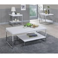 thumbnail image 4 of Steve Silver Lucia 24" Square End Table in White and Chrome Metal, 4 of 5