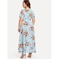 thumbnail image 4 of Vestido maxi bohemio alto bajo asimétrico de cintura de mujer Adepaton WRMH-239-10, 4 of 5