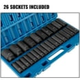 thumbnail image 6 of 1/2 Inch Drive 26-Piece Deep Impact Socket Set, 6-Point Metric Sockets 10mm-36mm, Cr-V Construction, Storage Cage Included, 6 of 11