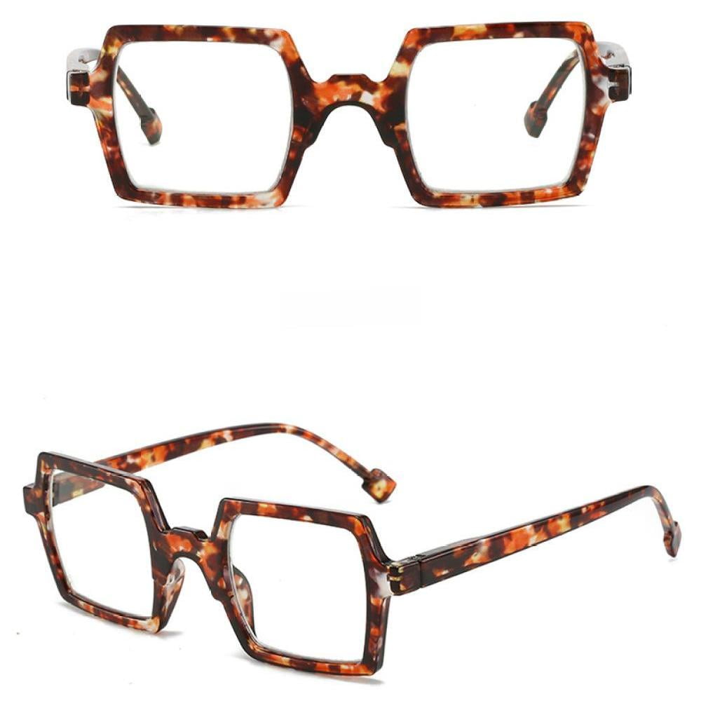 4 Pairs of Mens Tortoiseshell Personalized Oversized Square Reading Glasses Womens Spring Hinge Blue Light Blocking Readers +4.00