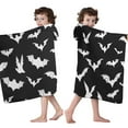 thumbnail image 4 of Halloween Bat Pattern Hooded Bath Towel，50"x30" for Ages 3 To 12 Kids, Quick Dry Lightweight Soft Microfiber Hood Beach Towel Cover Up for Kids, 4 of 7