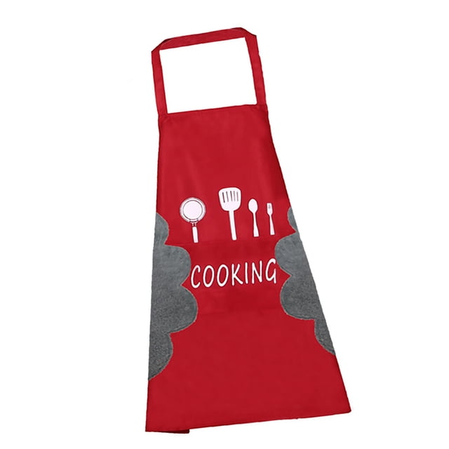 Billuyoard Delantal impermeable a prueba de aceite, babero de cocina ajustable con accesorio de cocina Herramientas y accesorios para hornear Rojo