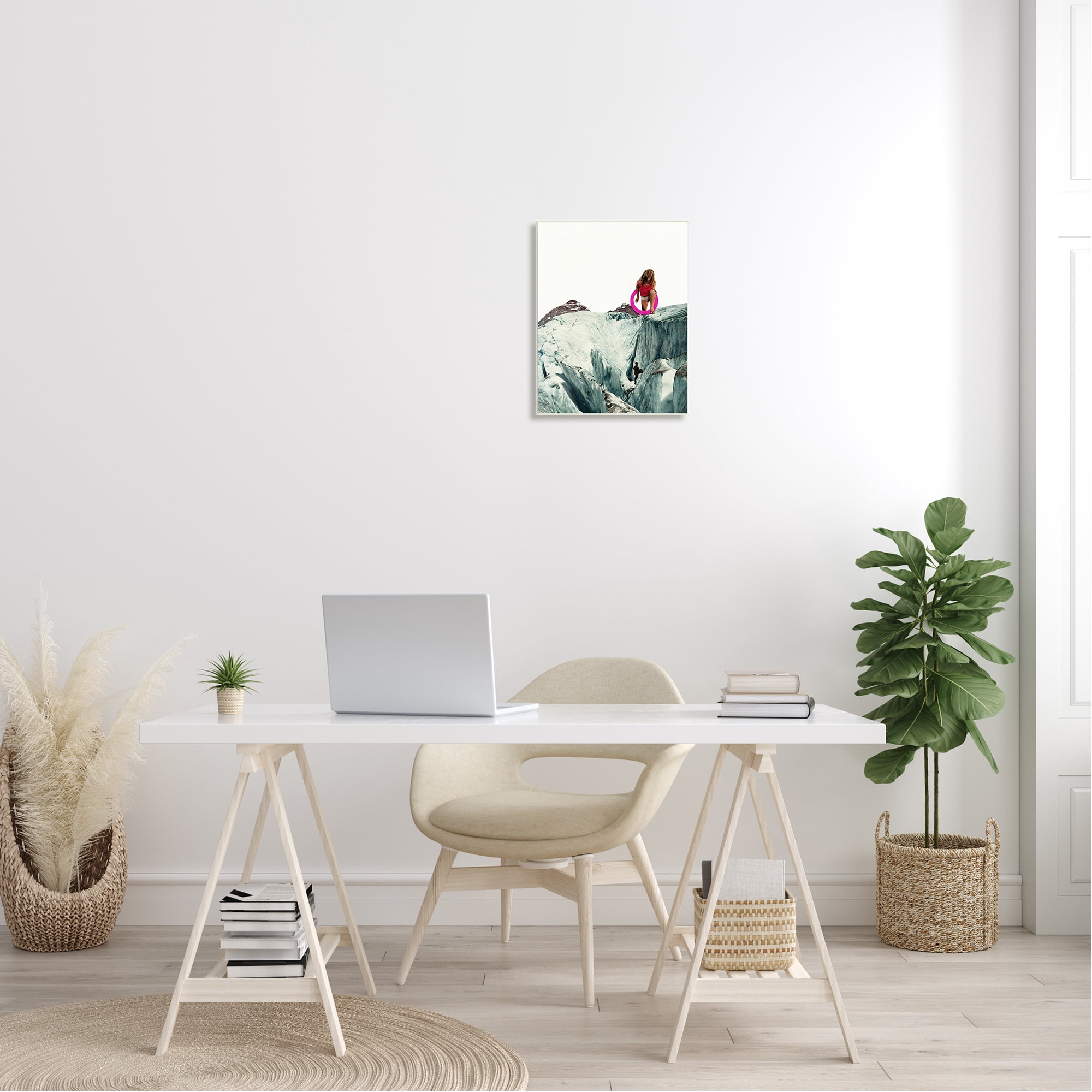Stupell Industries Surreal Icy Mountain Person Abstract Photography Collage Wood Wall Art, 13 x 19, Design by Cassia Beck