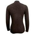 thumbnail image 4 of Women's Choker Neck Cutout Sweater With Button Solid Color Long Sleeve Tops Slim Fit Knitted Sweater Base Sweater, 4 of 6