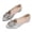 Silver, variant on hoksml Women Pointed Toe Flat Ballet Flats, Metallic PU Upper Metal Square Ornament Slip On Casual Dress Shoes