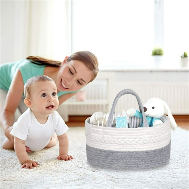 Baby Diaper Organizer Cotton Cord Diaper Basket Diaper Changing