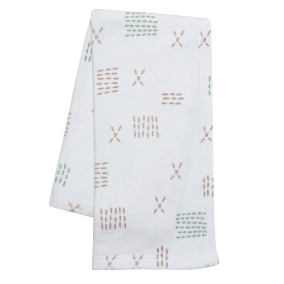 Bedtime Originals Farmyard Friends Soft White Fleece Baby Blanket