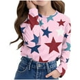 thumbnail image 2 of Maean Toddler Kids Long Sleeve Shirts Star Printed Crewneck Casual Tshirts Boys Girls Loose Tee Blouse, 2 of 7