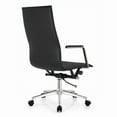 thumbnail image 4 of 2xhome Modern Black High Back Office Desk Chair | Upholstered Ribbed PU Leather with Metal Frame | Adjustable Height, Tilt Lock | Computer Armchair for Home, Conference, Meetings, Set of 1, 1 piece, 4 of 11