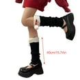 thumbnail image 3 of Milue Women Knit Boot Cuffs Leg Cover Christmas Furry Trim Plush Ball Bow Leg Warmers, 3 of 21