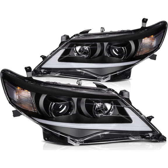 ECCPP LED Projector Headlights for 2012-2014 for Toyota Camry Pair Replacement Headlamps Black Housing Clear Lens