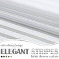 thumbnail image 4 of Cortina de ducha blanca con rayas grises, cortina de ducha de tela para baño, cortina de ducha moderna impermeable en baño de 72x72 pulgadas, 4 of 5
