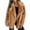 Brown, variant on Women's Fashionable Solid-Color Lapel Mid-Length Plush Coat for Fall and Winter, Warm and Elegant, Winter Clothes for Women,White,S