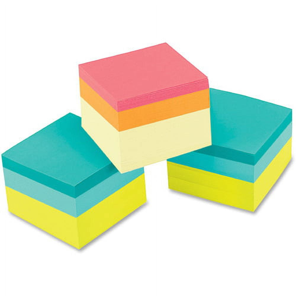 Post-it Adhesive Square Sticky Notes, 2" x 2", Green Wave, 3 Pads