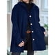 thumbnail image 4 of Chaqueta Informal de Holgada con Capucha y Larga para Mujer, Otoño e Invierno Azul Marino XL, 4 of 6