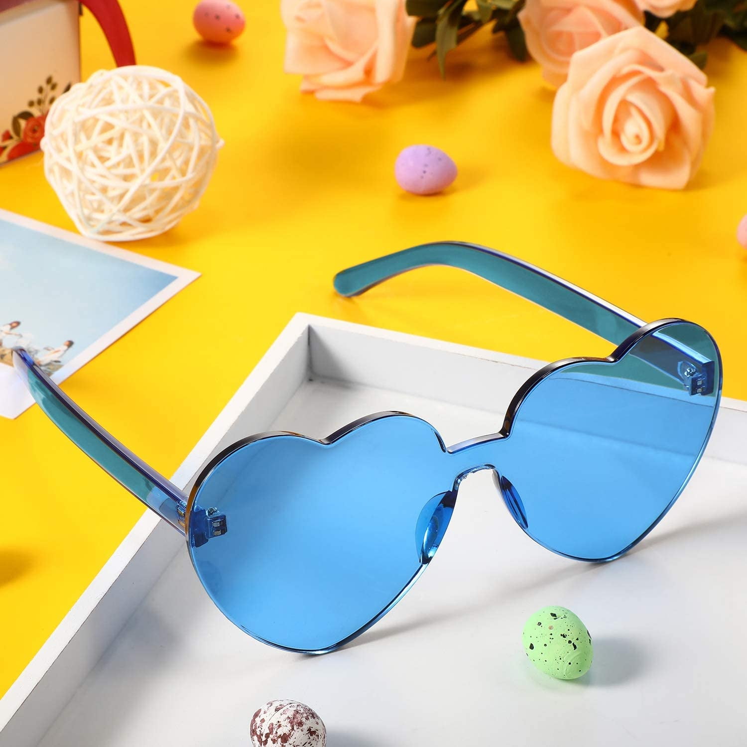 ３ラブ心 Silver-Tone & Light Blue Aviator Sunglasses | In stock