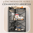 thumbnail image 4 of Muebles para Cocina, Gabinete para Vinos con Luces LED, Cantina Bar Mueble para Casa con Toma de Corriente, 5 Niveles Estante para Vinos y Copas, Gabinetes de Almacenamiento, 44*44*163cm (Negro), 4 of 9